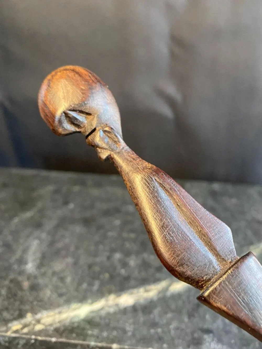 Vintage (1970's) Hand-carved African Wooden Letter Opener Ebony or Iroko 10